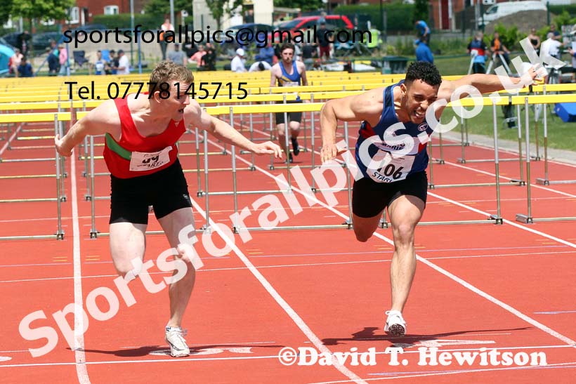 Senior mens 110 metres hurdles, 2021 Northern Senior and Under-20s Champs., Leigh. Photo: David T. Hewitson/Sports for All Pics